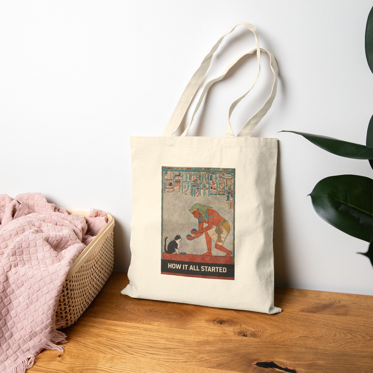 Tote Bag for cat lovers 'How It All Started' Canvas Tote