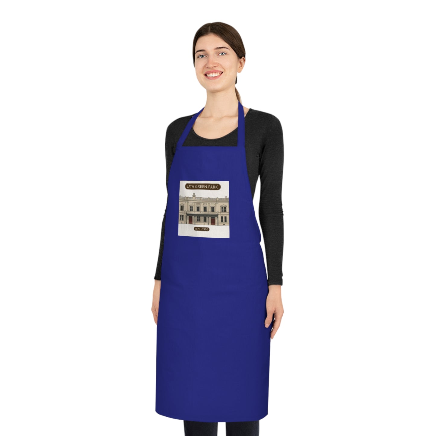 Stylish Kitchen Cotton Apron featuring Bath Green Park Station