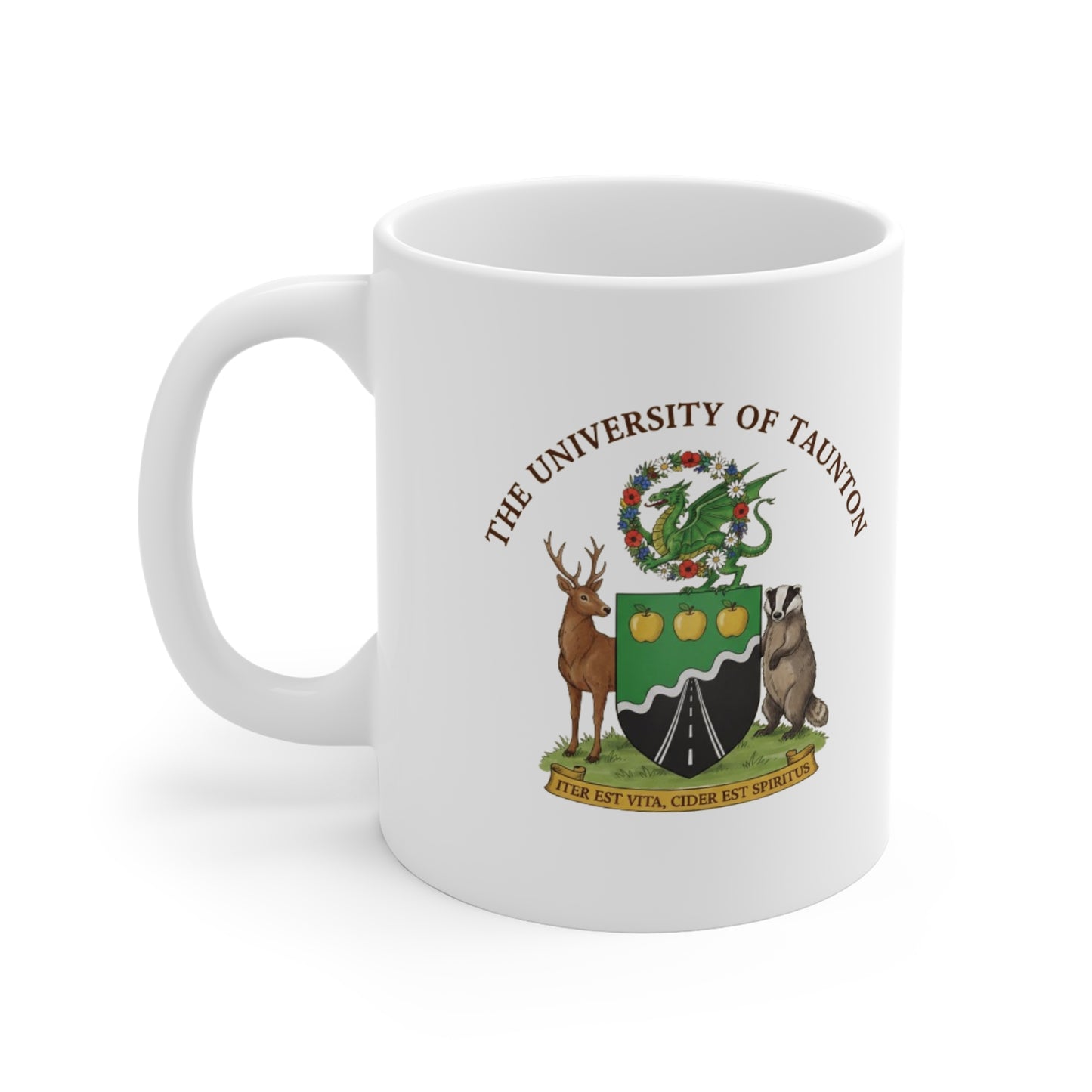 University of Taunton Crest Mug - 11oz White Coffee Cup
