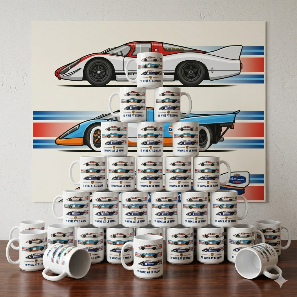 Porsche Le Mans History 15oz Coffee Mug — Cars Through the Ages