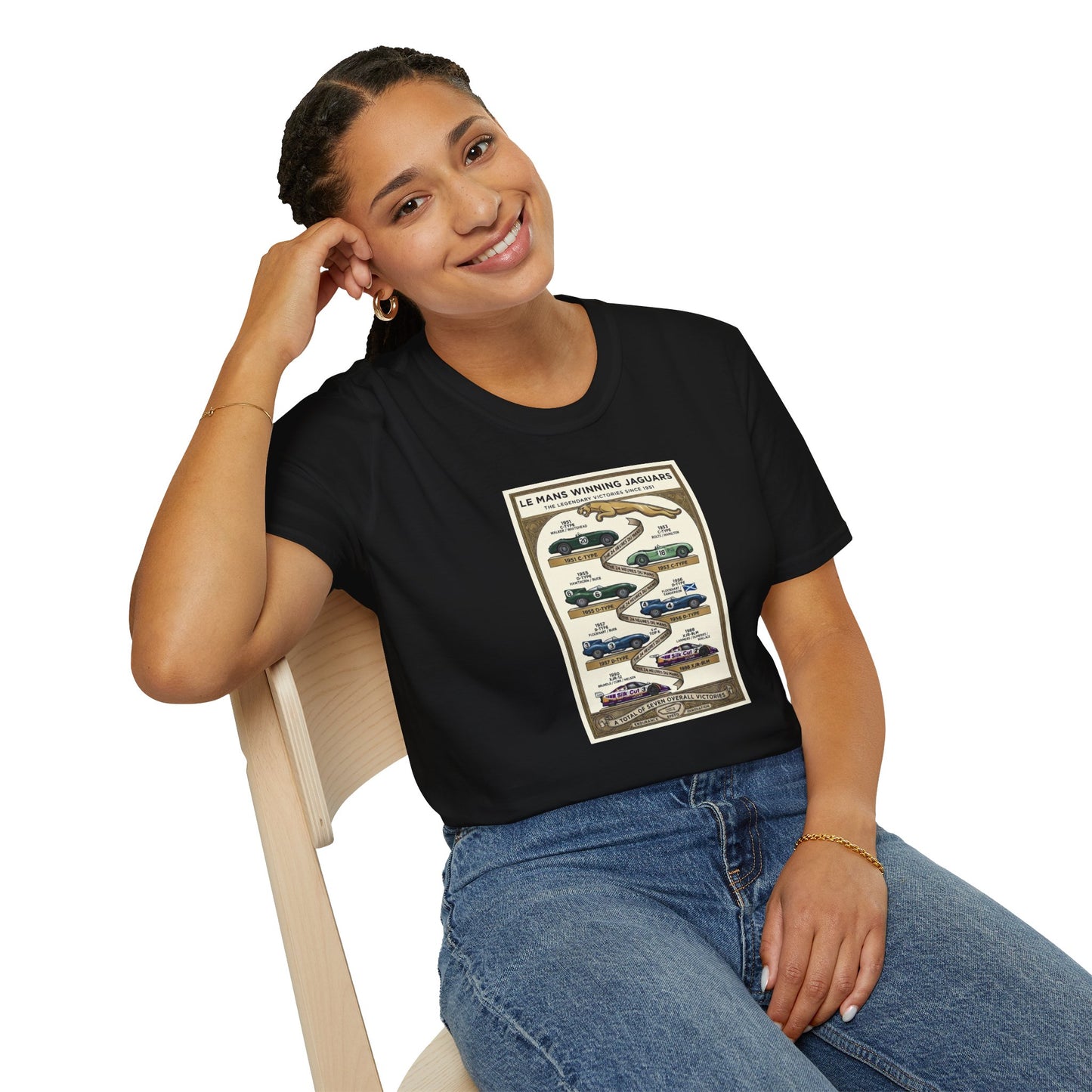 Jaguar Le Mans Victory History T-Shirt — Celebrating All 7 Wins