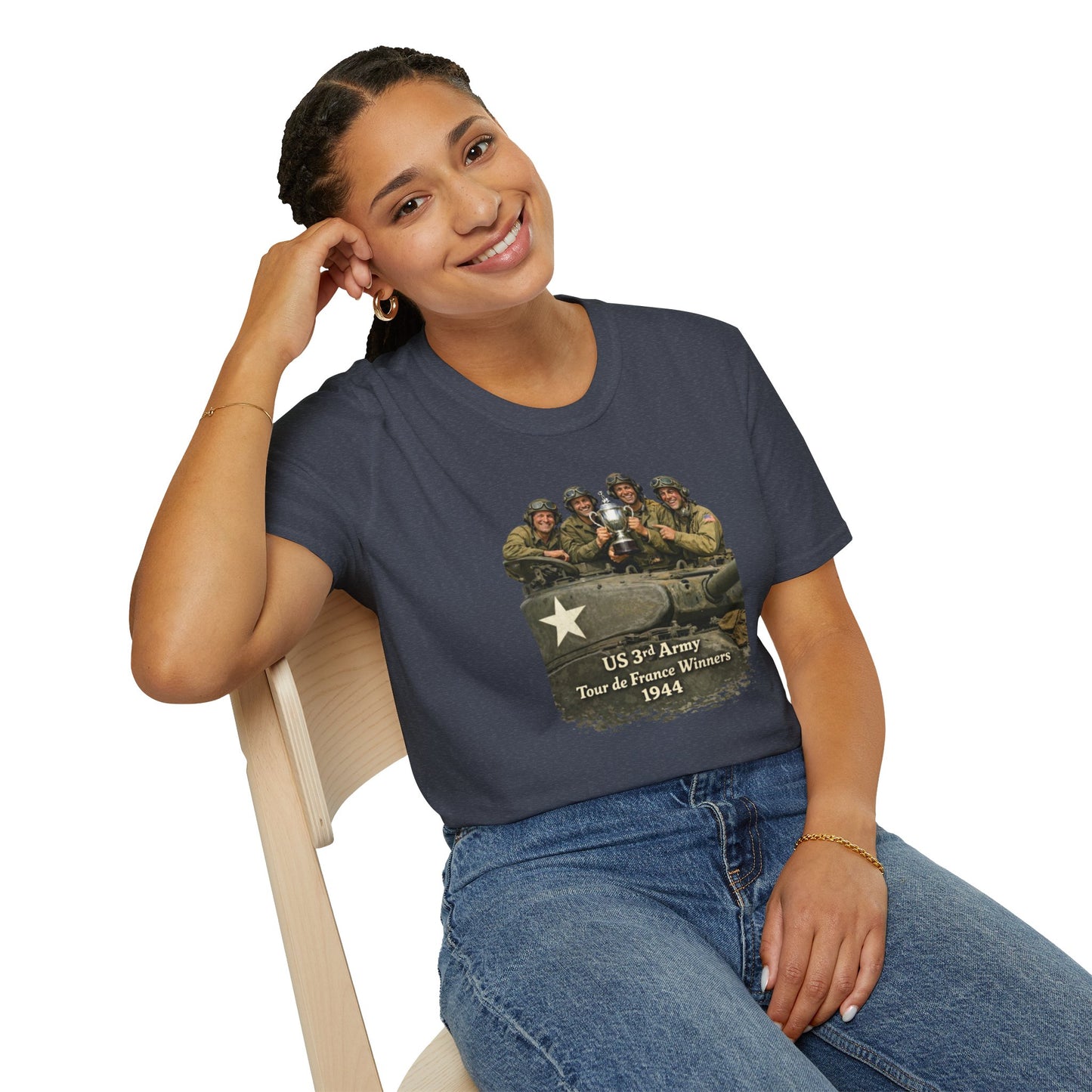 WWII US 3rd Army 'Tour de France Winners 1944' Vintage Soldiers T-Shirt
