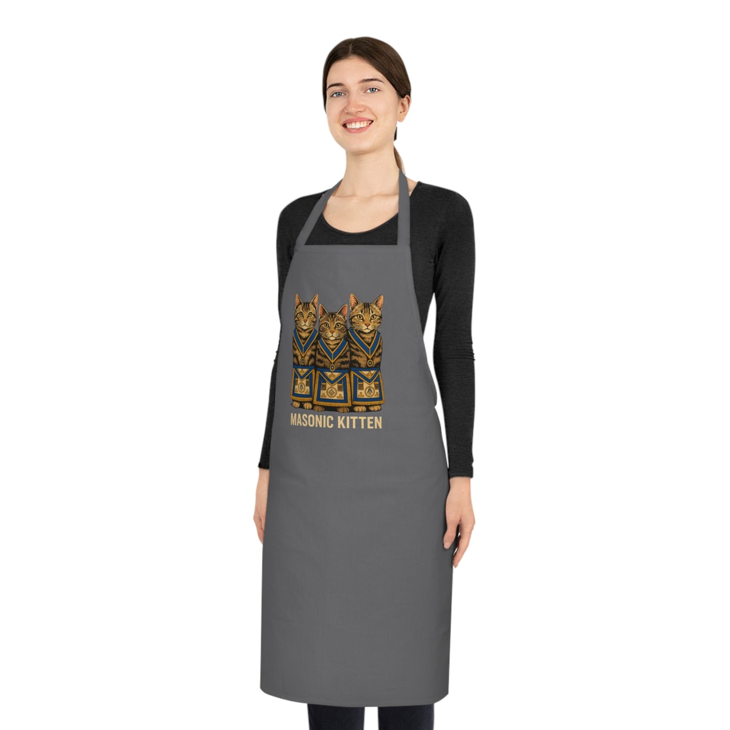 Cotton Apron featuring the Masonic kittens
