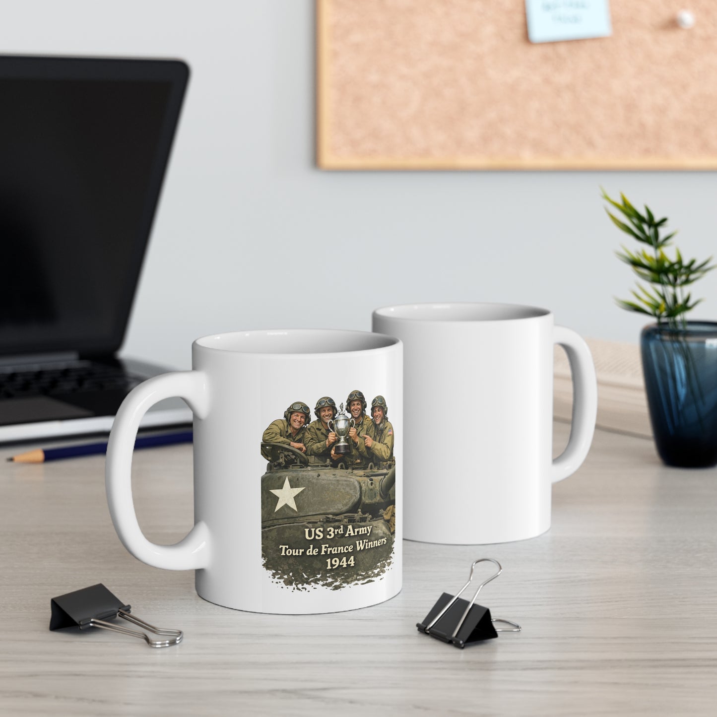Mug — US 3rd Army 'Tour de France Winners 1944' Vintage WWII Soldiers Coffee Cup !