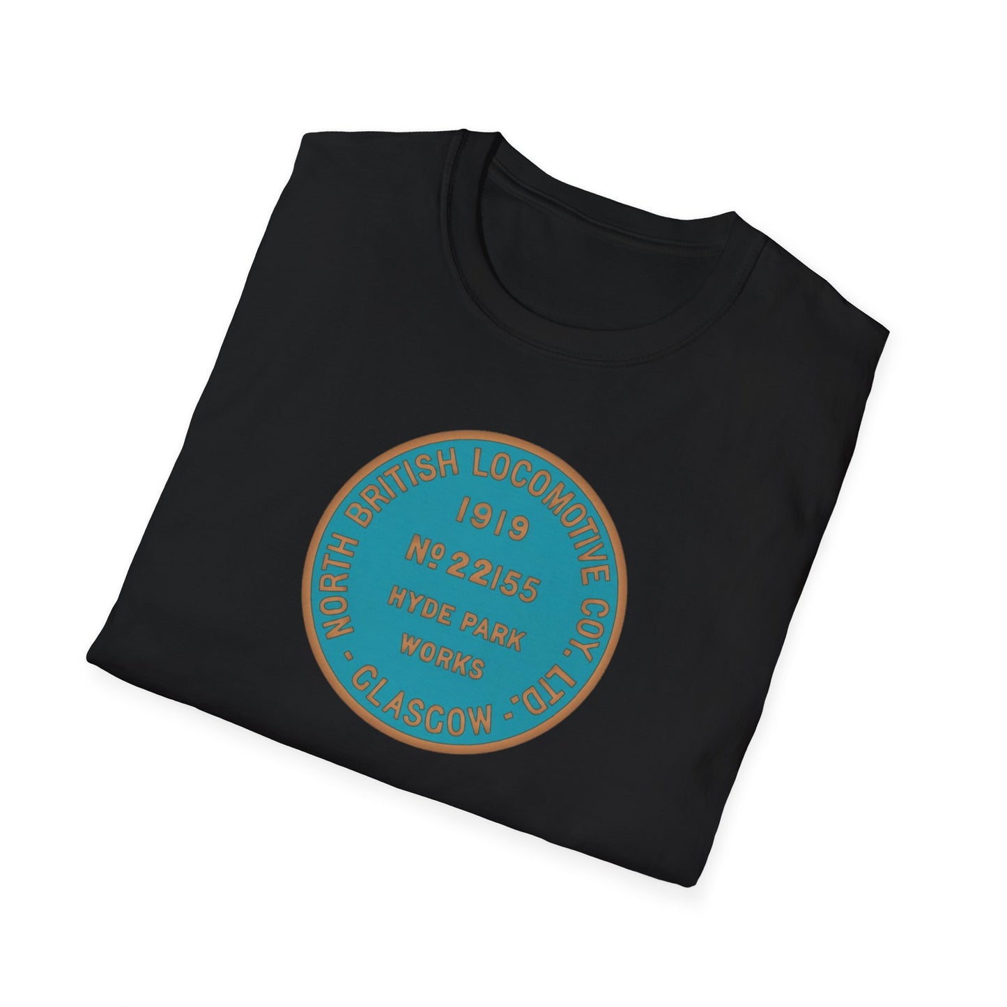 North British Locomotive Co. Builder's Plate T shirt — Glasgow Springburn | Scottish Railway Heritage Gift