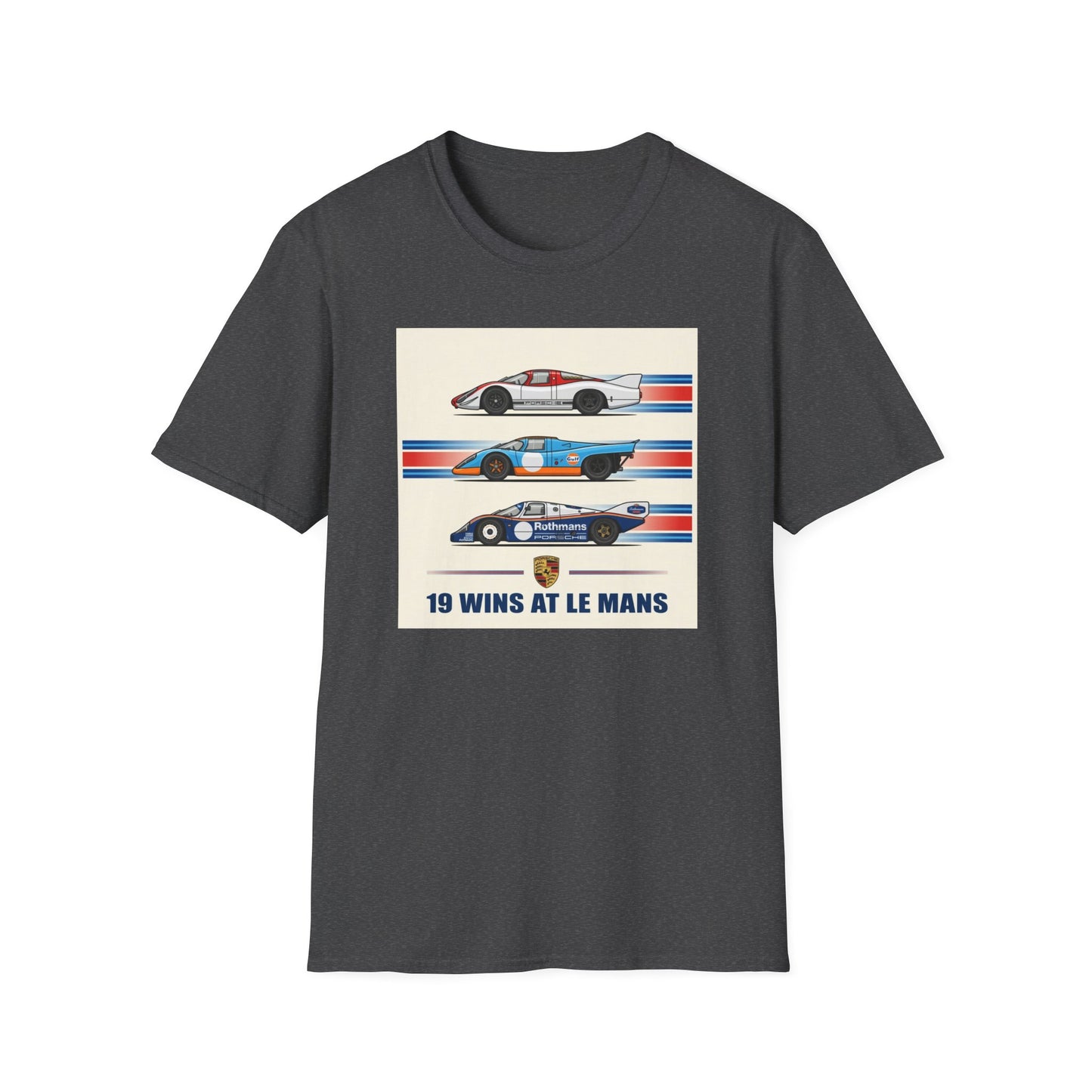 Le Mans Champions Porsche Tee — Three Winning Models 24 Hours Tribute