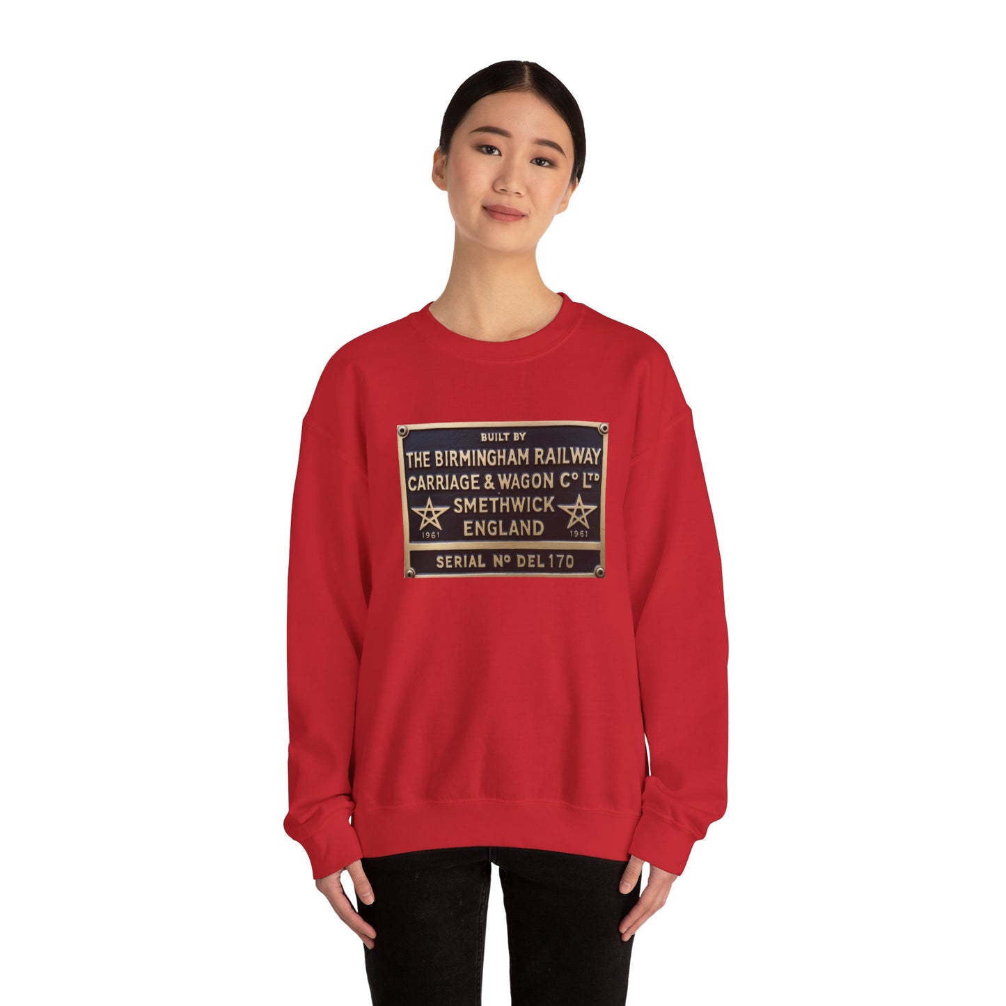 Vintage Birmingham Railway Carriage & Wagon Plaque Crewneck Sweatshirt
