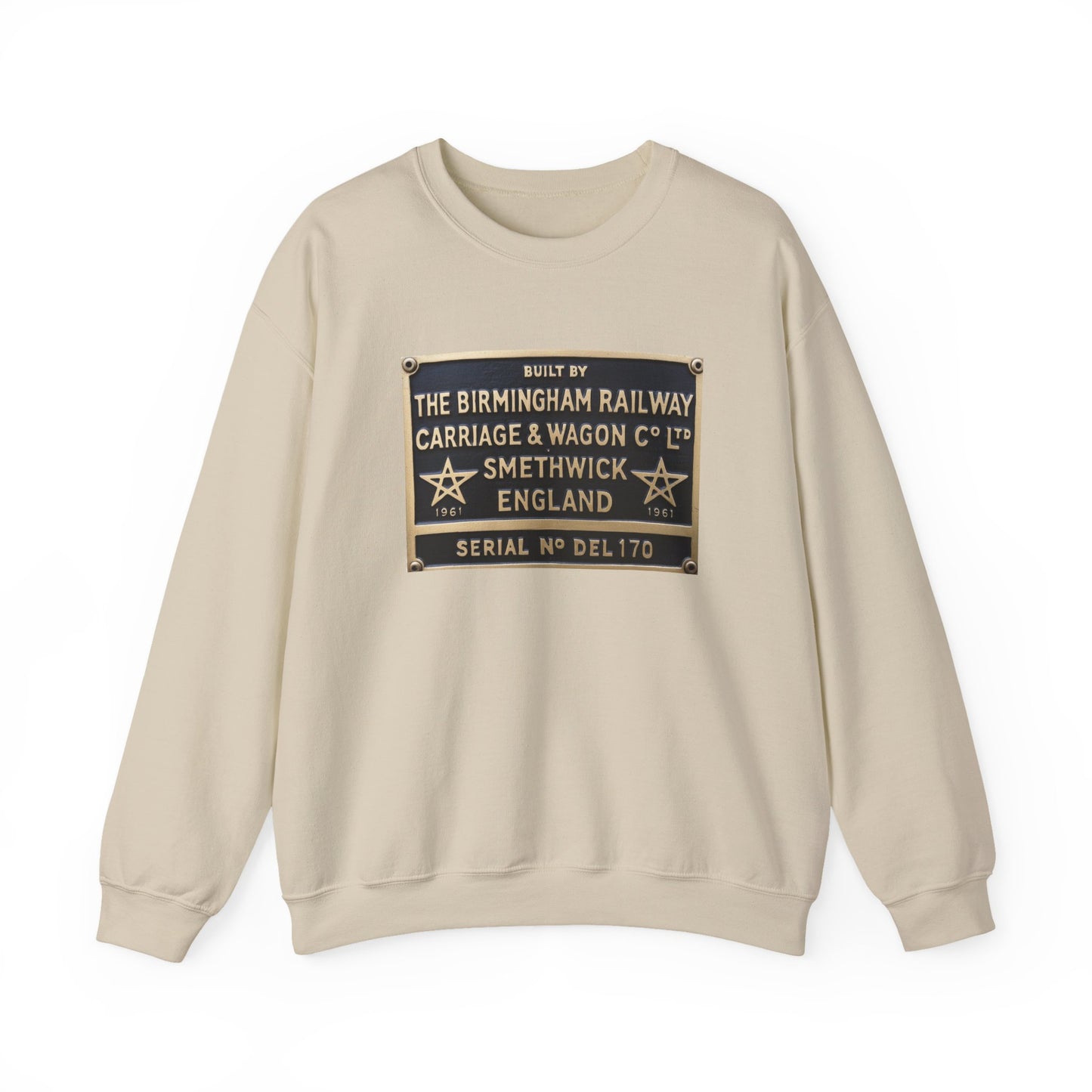 Vintage Birmingham Railway Carriage & Wagon Plaque Crewneck Sweatshirt