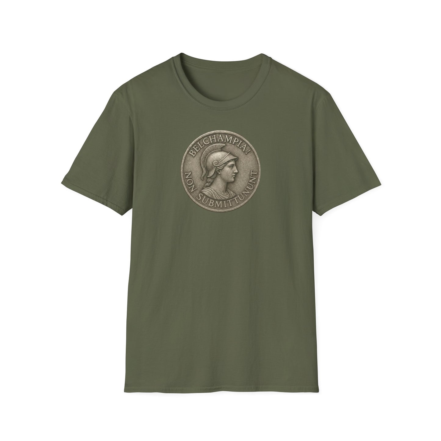 Belchampia Goddess Minerva  Unisex T-Shirt of a  Classic Medallion Design