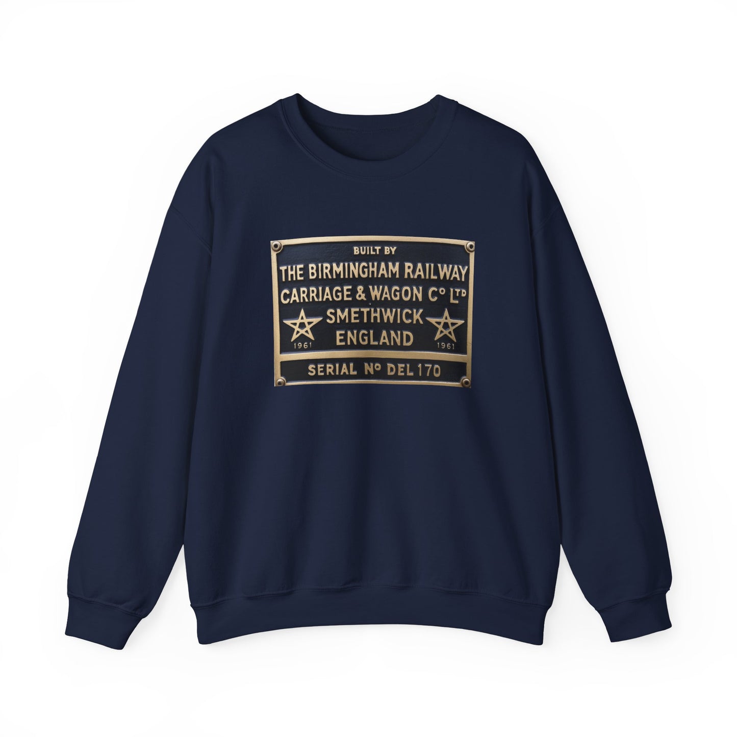 Vintage Birmingham Railway Carriage & Wagon Plaque Crewneck Sweatshirt