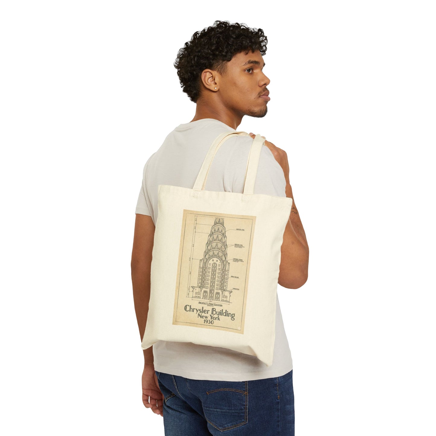 Chrysler Building New York  Vintage Blueprint Tote Bag
