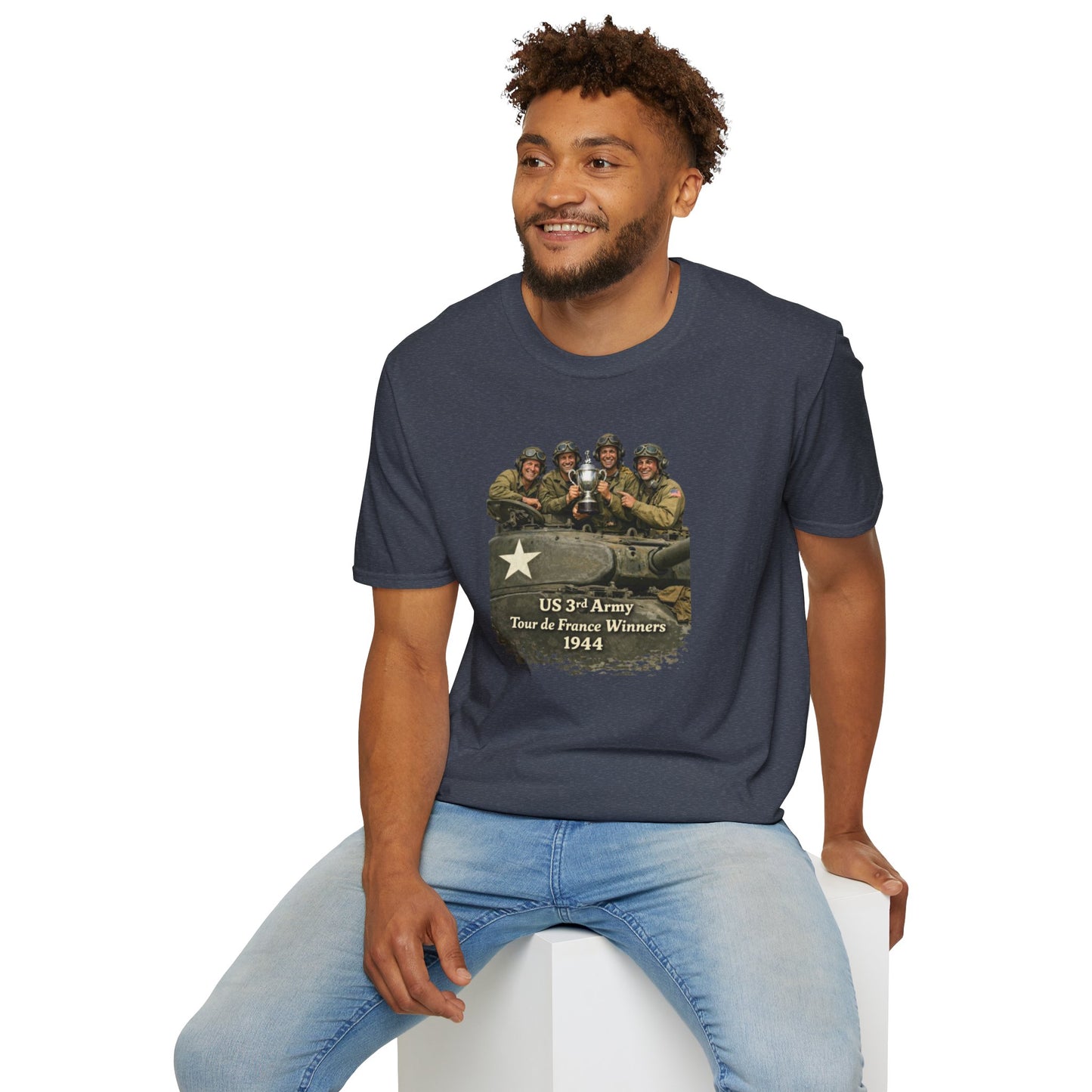 WWII US 3rd Army 'Tour de France Winners 1944' Vintage Soldiers T-Shirt
