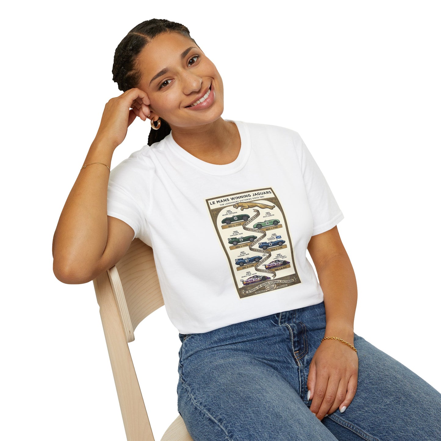 Jaguar Le Mans Victory History T-Shirt — Celebrating All 7 Wins