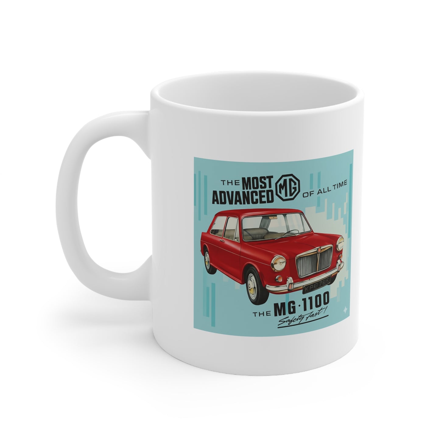 MG 1100 Ceramic Coffee Mug - Classic Car Lover's Gift