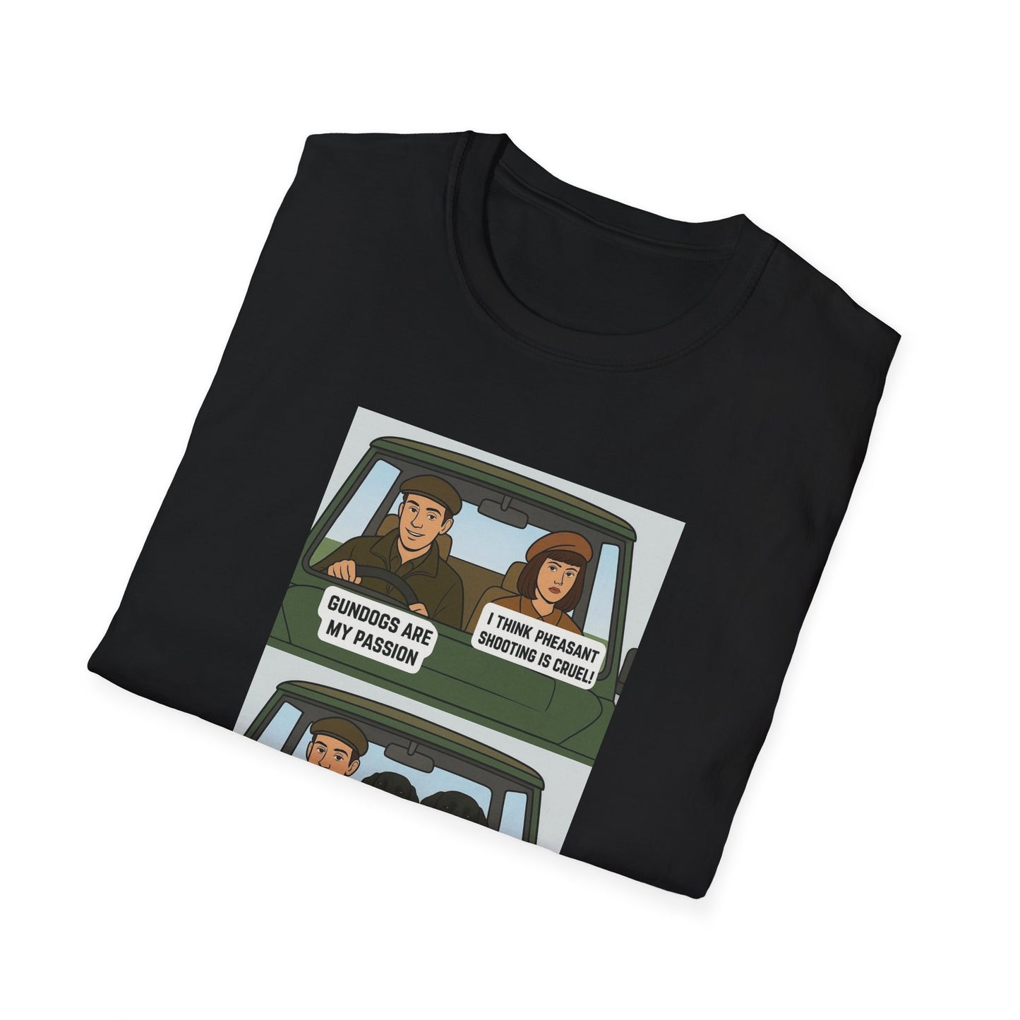 Retro Comic Land Rover T-Shirt — Funny "Gundogs are my passion " Graphic Tee