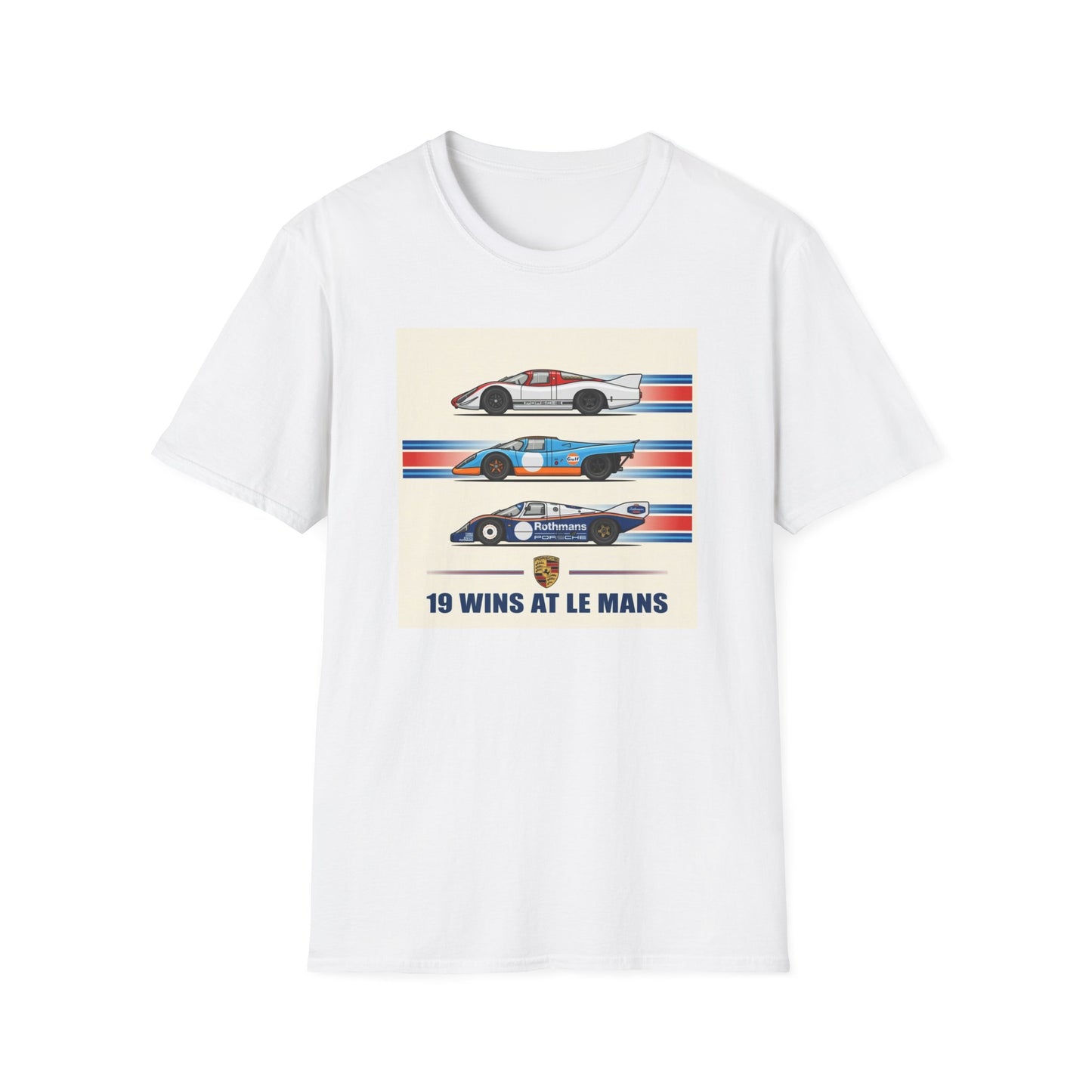 Le Mans Champions Porsche Tee — Three Winning Models 24 Hours Tribute