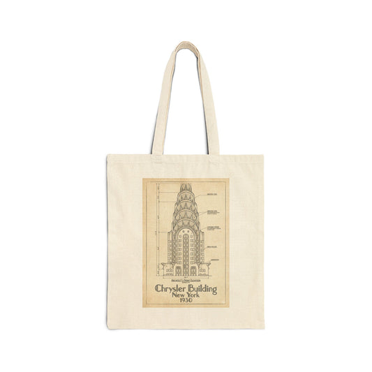 Chrysler Building New York  Vintage Blueprint Tote Bag