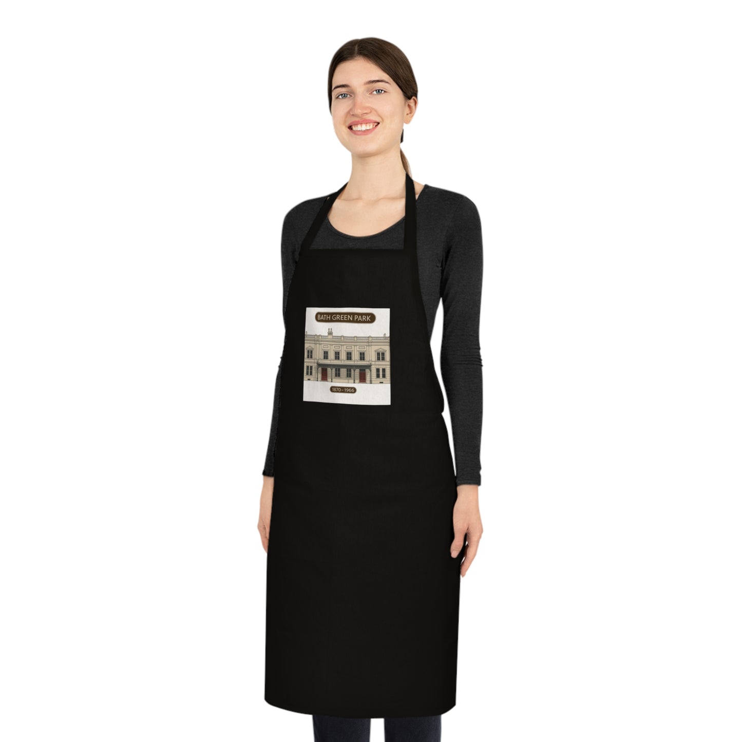 Stylish Kitchen Cotton Apron featuring Bath Green Park Station
