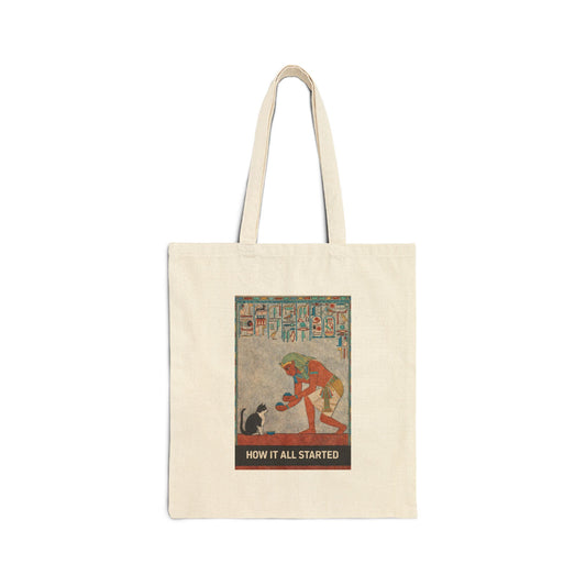 Tote Bag  for cat lovers 'How It All Started' Canvas Tote