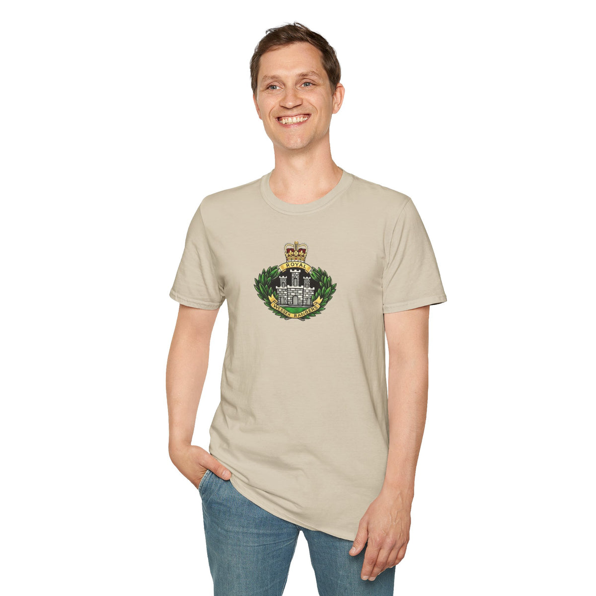 Royal Wessex Rangers – Spearhead !    Unisex Softstyle Retro  T-Shirt