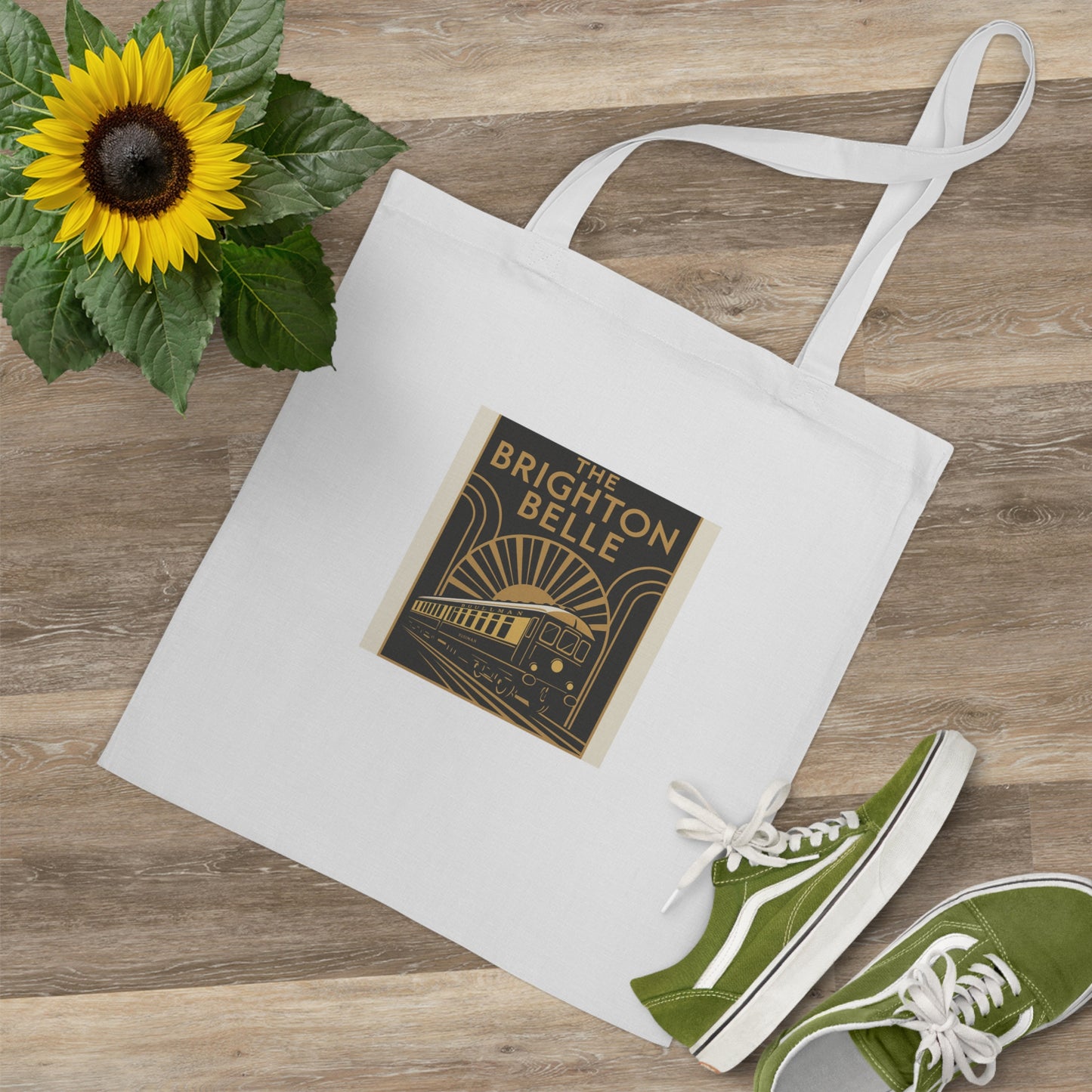 Copy of Brighton Belle Art Deco Tote Bag — Vintage Train Graphic Shopper