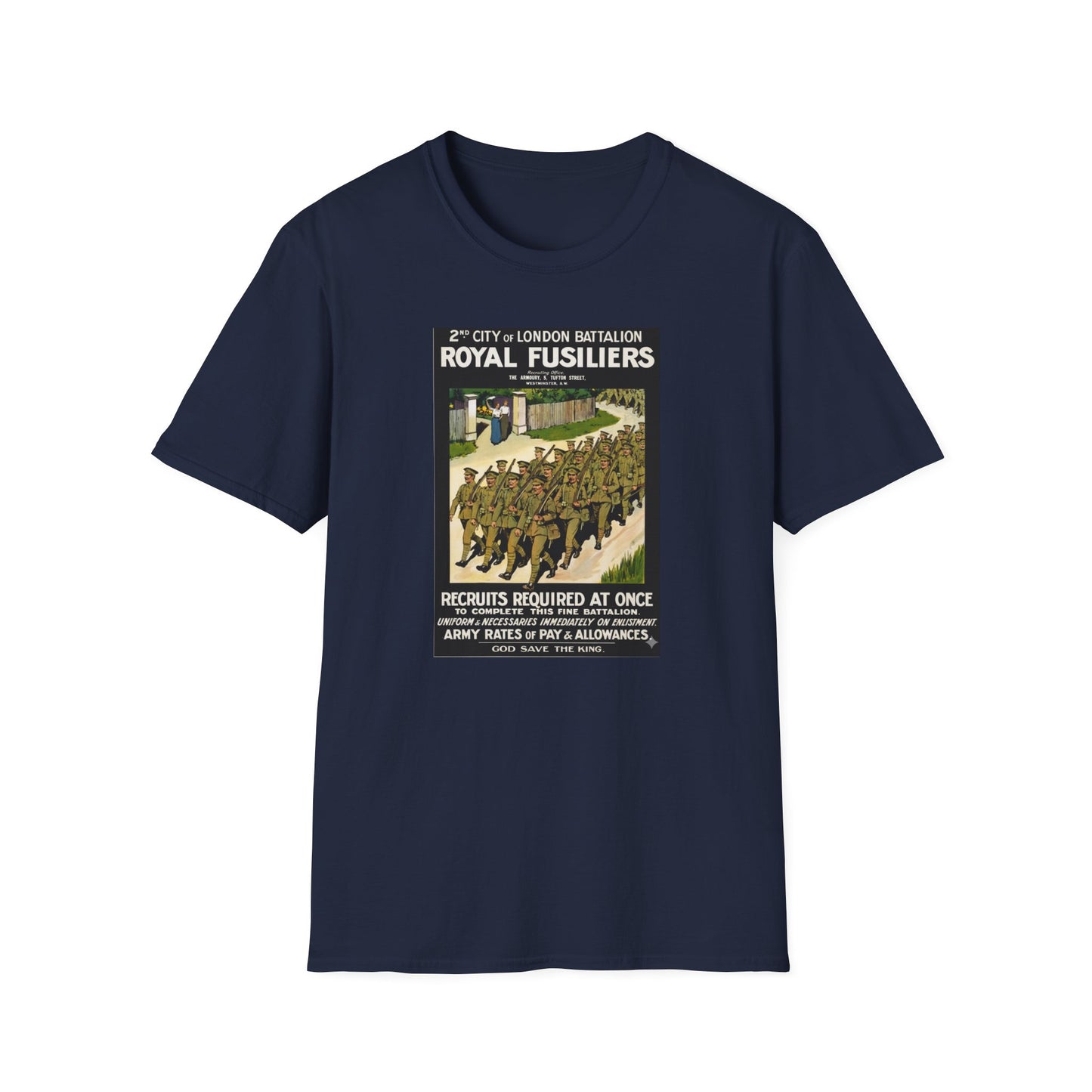 Royal Fusiliers WW1 Recruitment Poster T-Shirt | Vintage British Army Tee