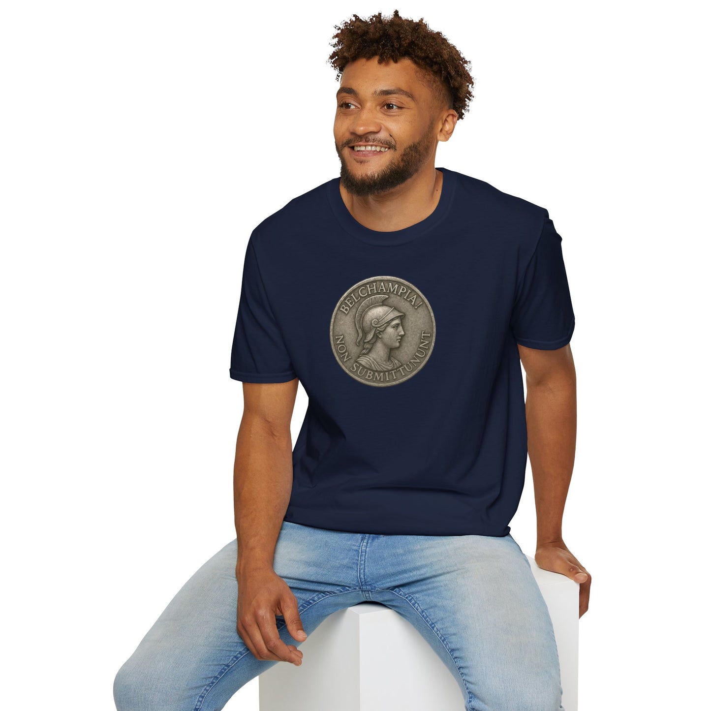Belchampia Goddess Minerva  Unisex T-Shirt of a  Classic Medallion Design