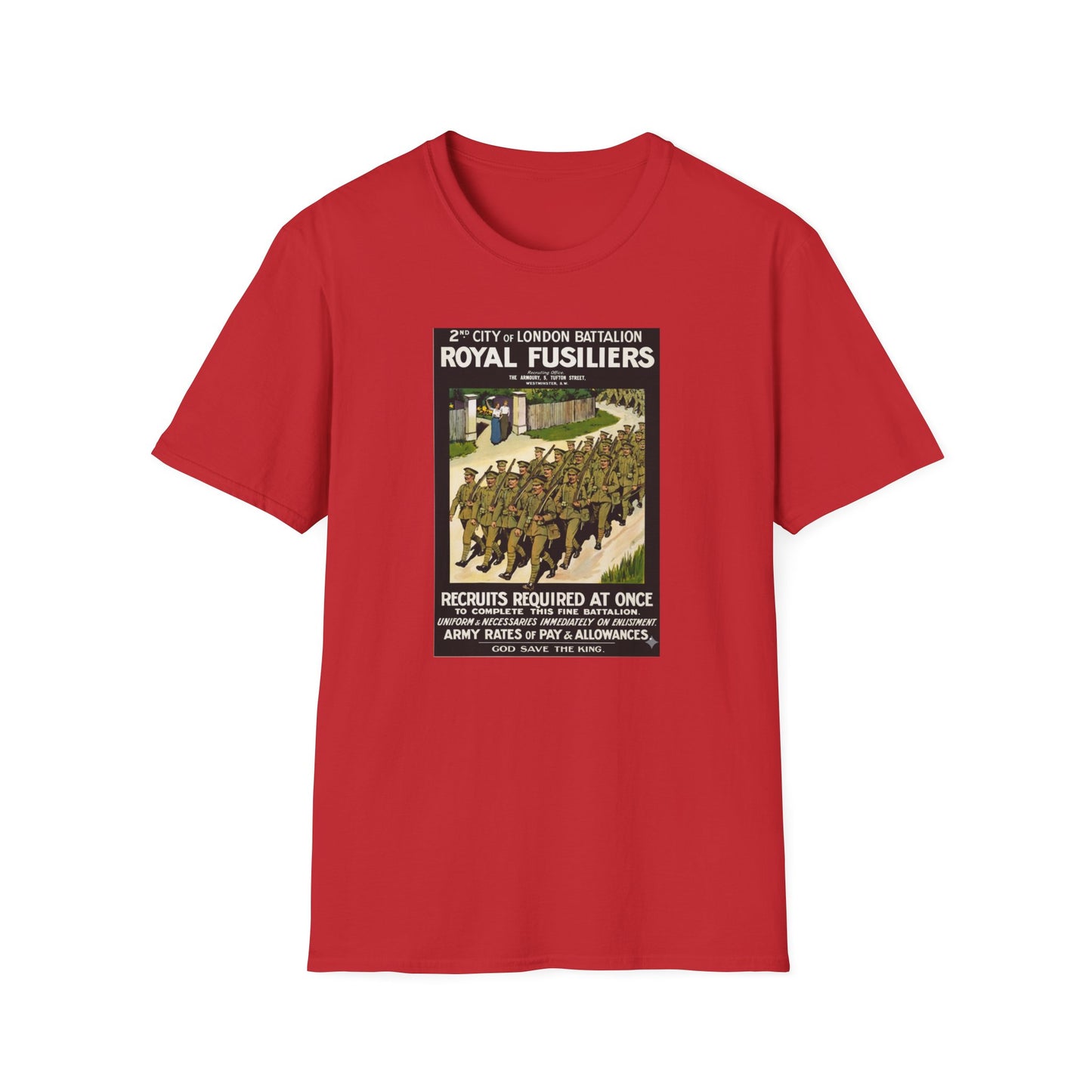 Royal Fusiliers WW1 Recruitment Poster T-Shirt | Vintage British Army Tee