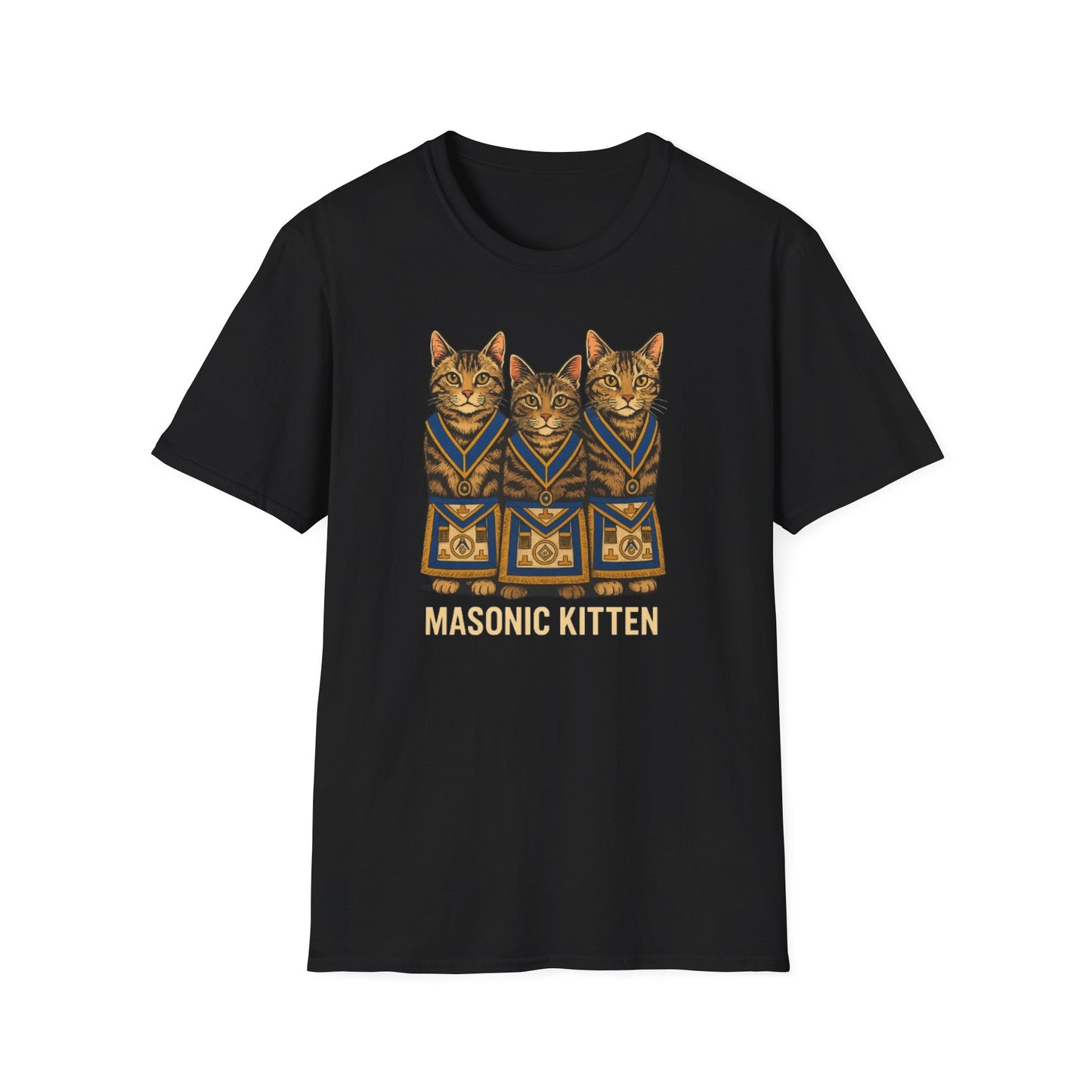 Masonic Kitten T-Shirt — Vintage Freemason Cat Graphic Tee