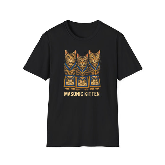 Masonic Kitten T-Shirt — Vintage Freemason Cat Graphic Tee