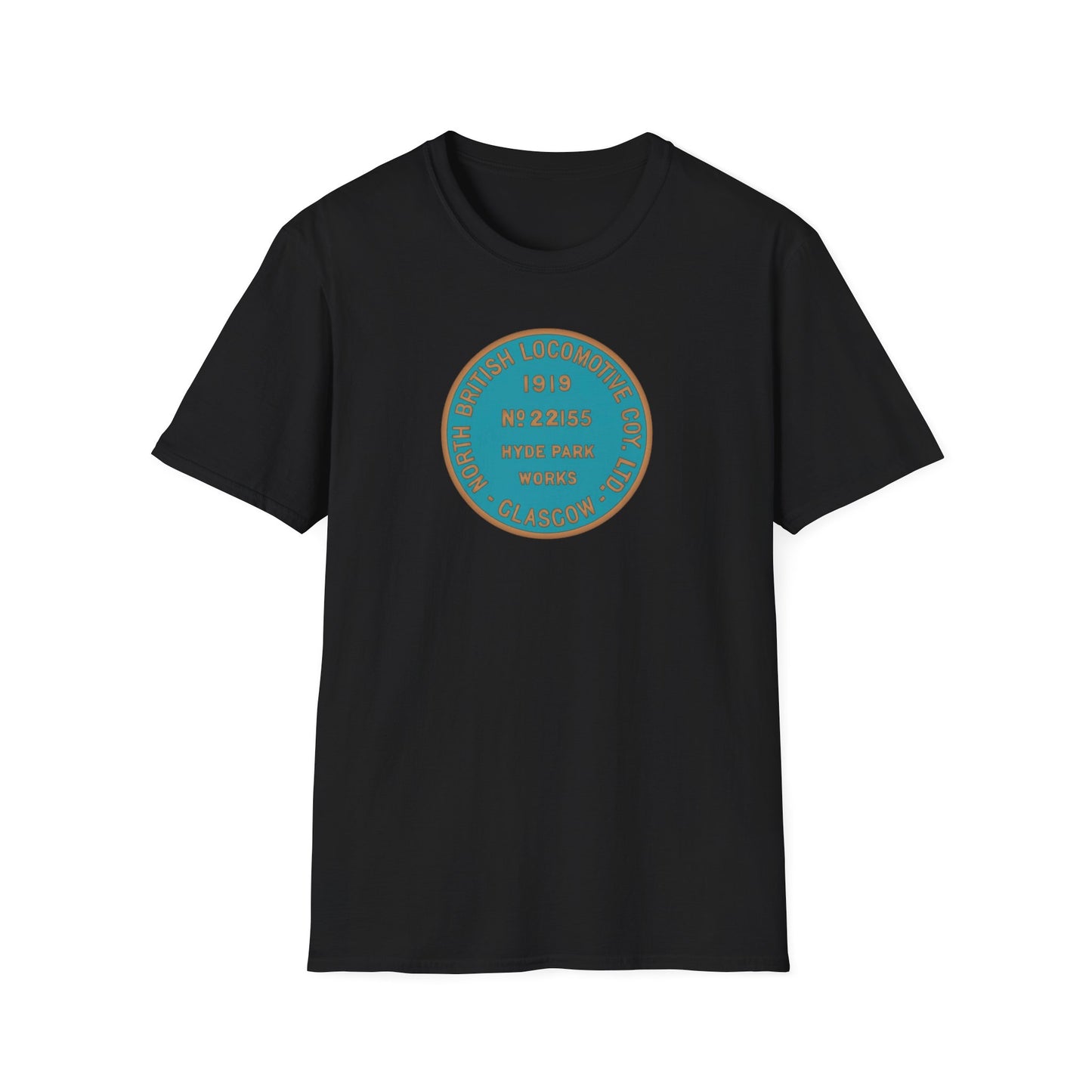 North British Locomotive Co. Builder's Plate T shirt — Glasgow Springburn | Scottish Railway Heritage Gift