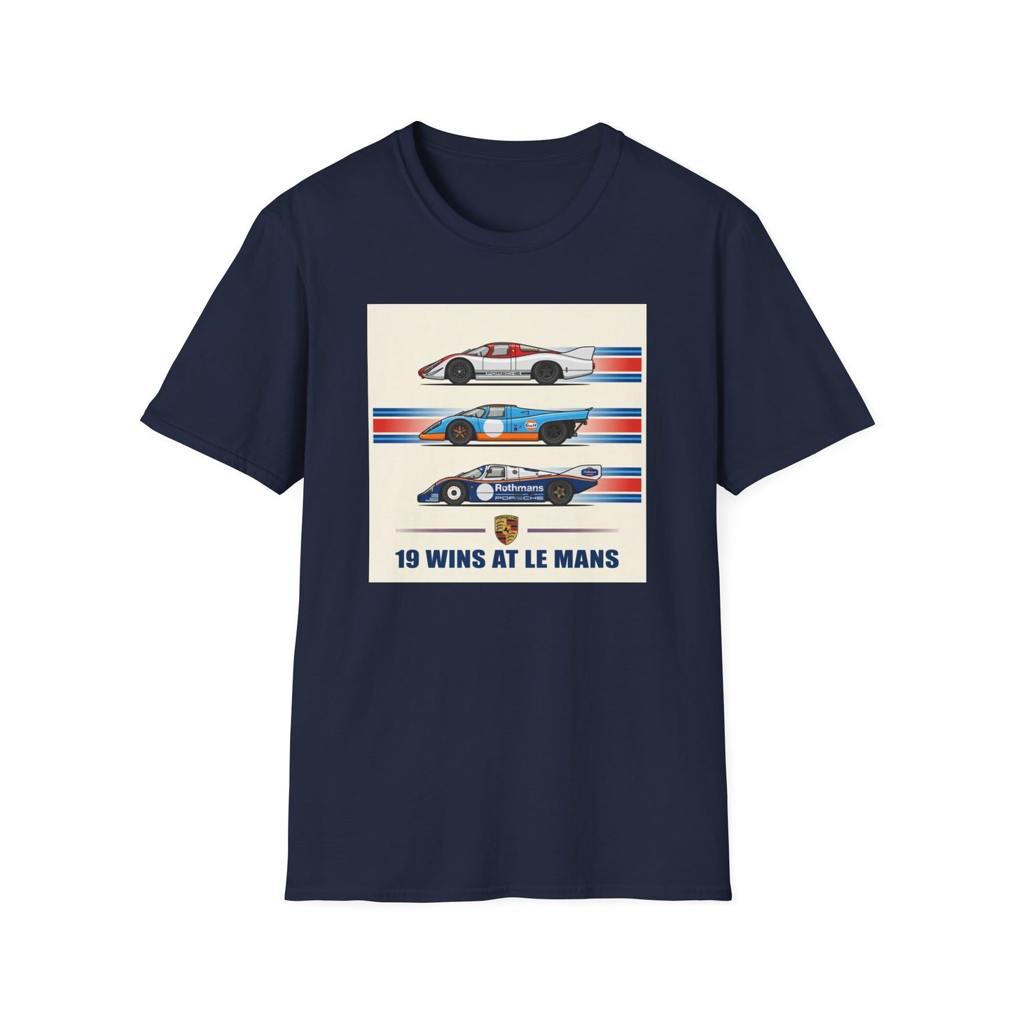 Le Mans Champions Porsche Tee — Three Winning Models 24 Hours Tribute