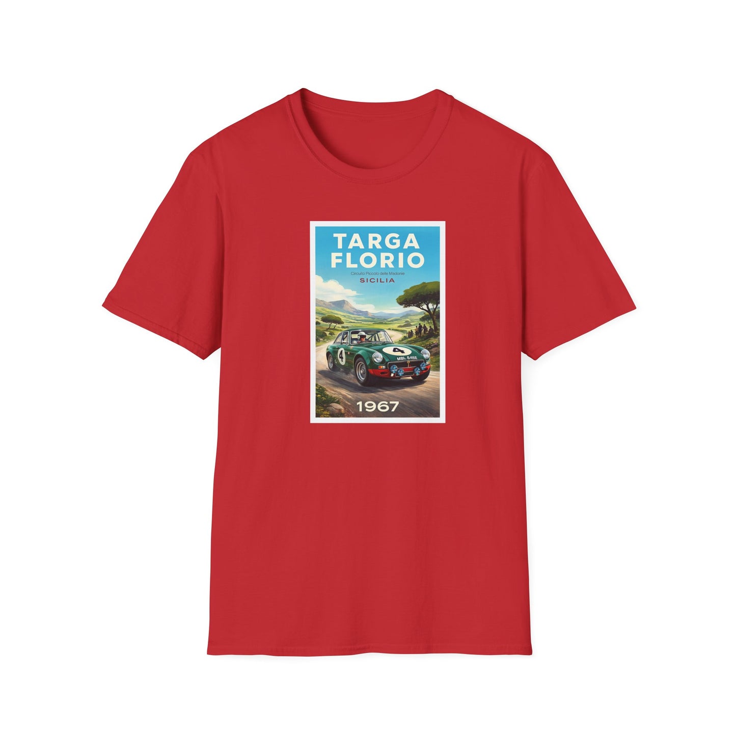 MG Targa Florio 1967 Vintage Race T-Shirt — Classic Sports Car Poster Tee