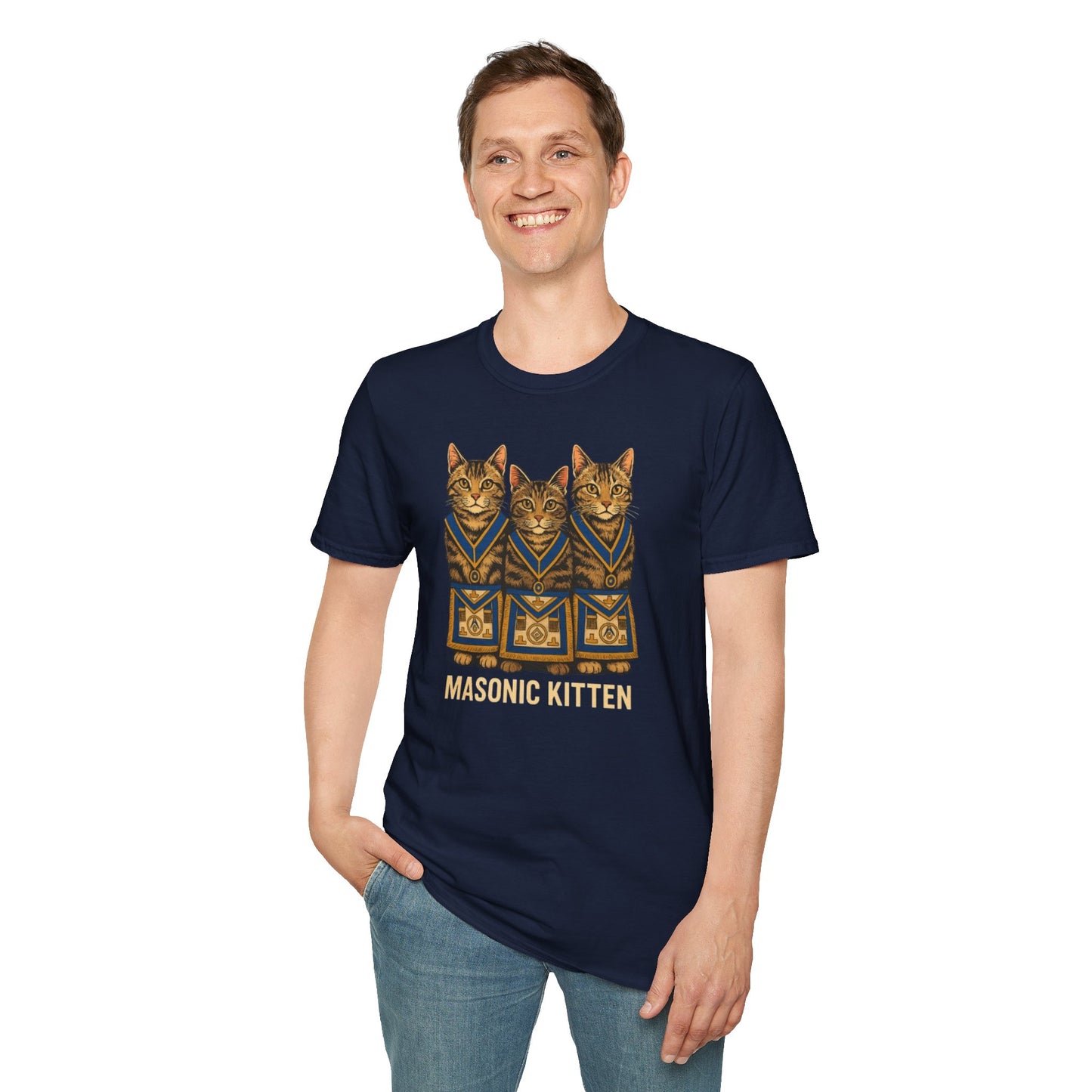 Masonic Kitten T-Shirt — Vintage Freemason Cat Graphic Tee