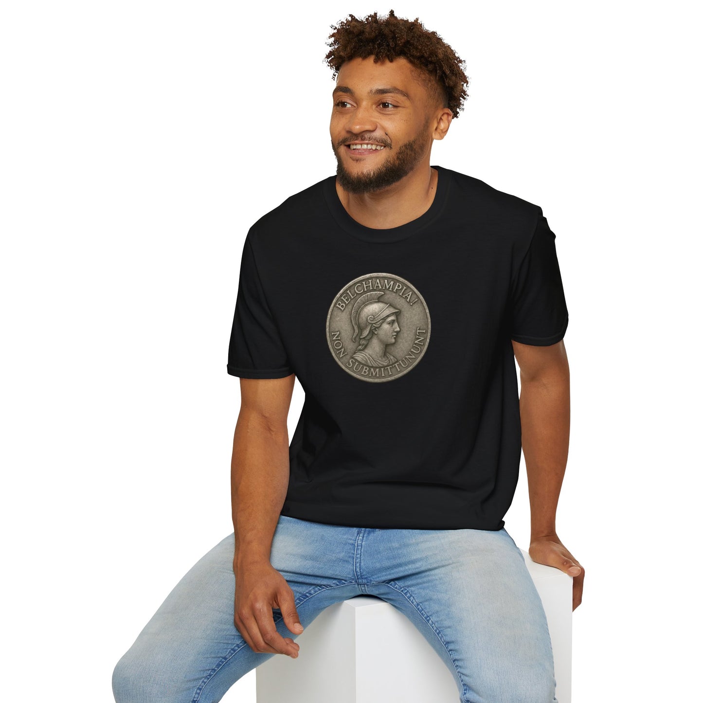 Belchampia Goddess Minerva  Unisex T-Shirt of a  Classic Medallion Design