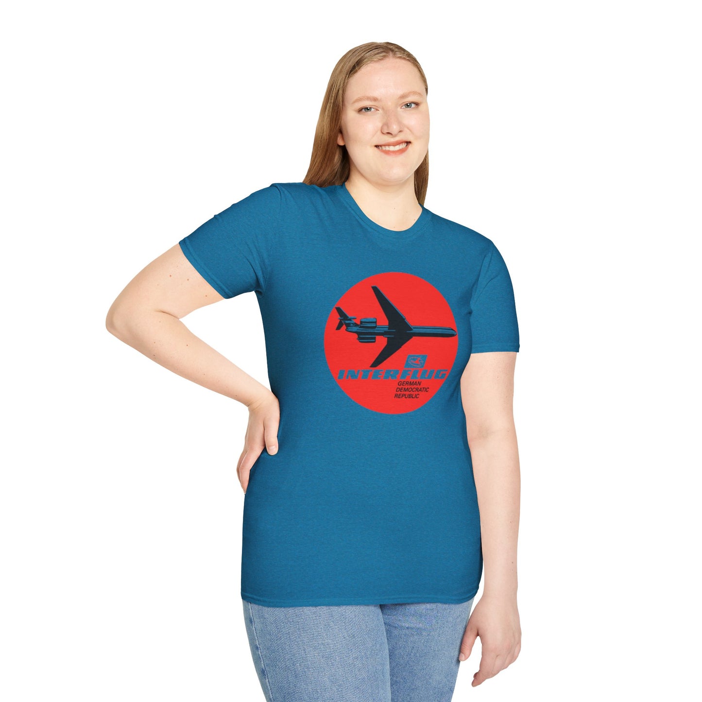 Interflug East German Airline  Retro Plane T-Shirt