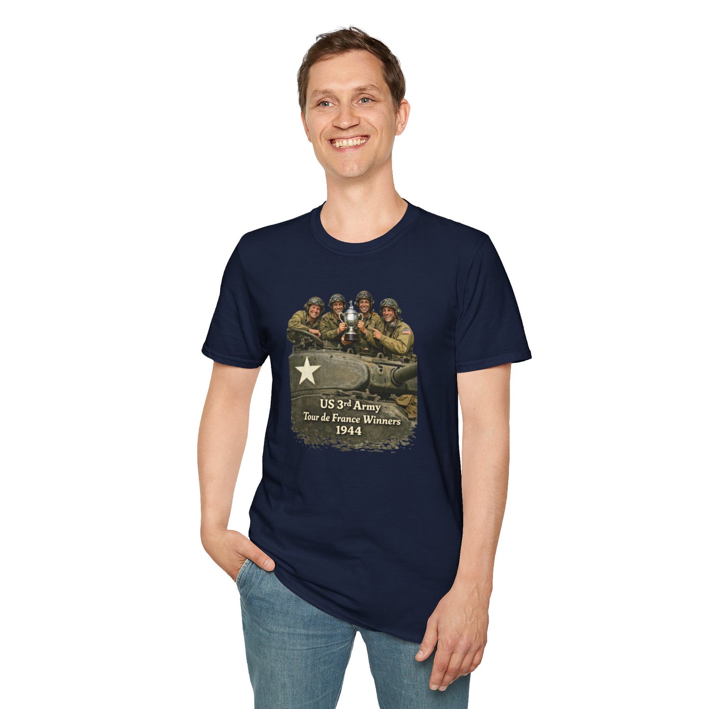 WWII US 3rd Army 'Tour de France Winners 1944' Vintage Soldiers T-Shirt