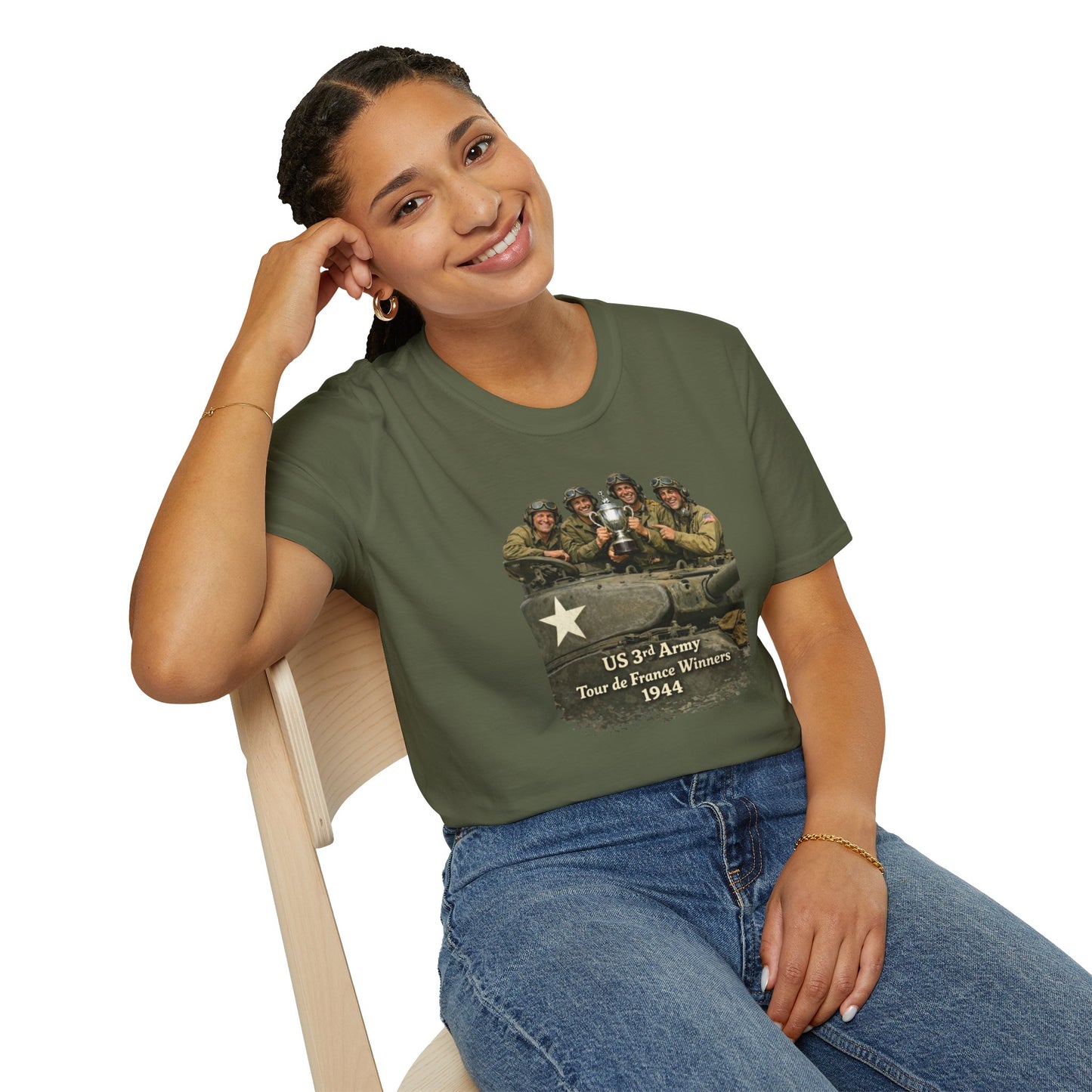 WWII US 3rd Army 'Tour de France Winners 1944' Vintage Soldiers T-Shirt