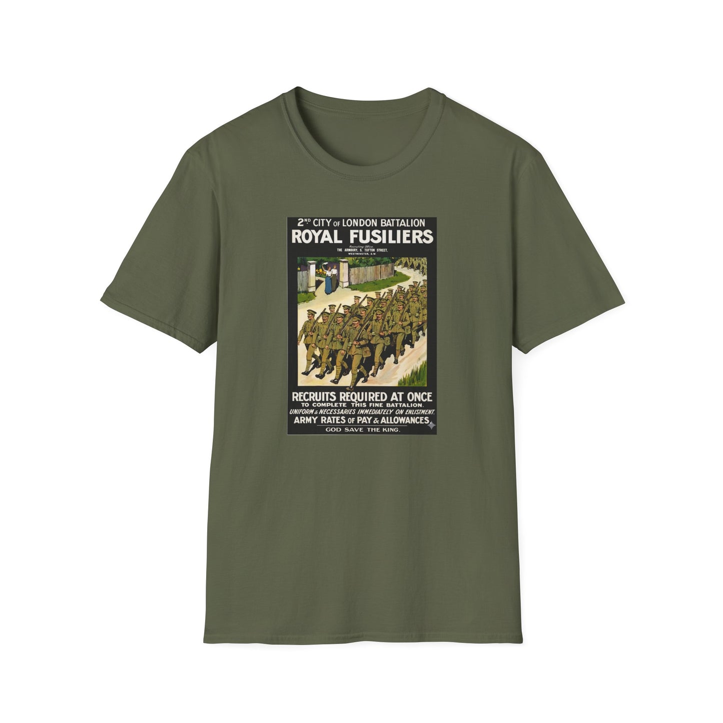 Royal Fusiliers WW1 Recruitment Poster T-Shirt | Vintage British Army Tee