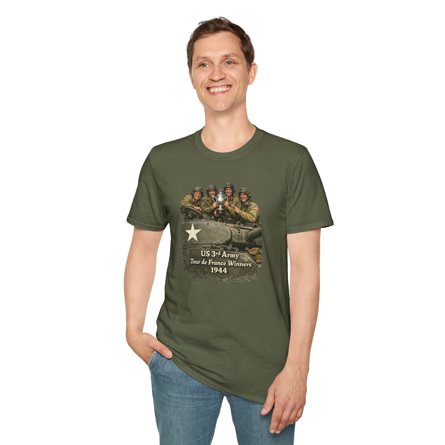 WWII US 3rd Army 'Tour de France Winners 1944' Vintage Soldiers T-Shirt