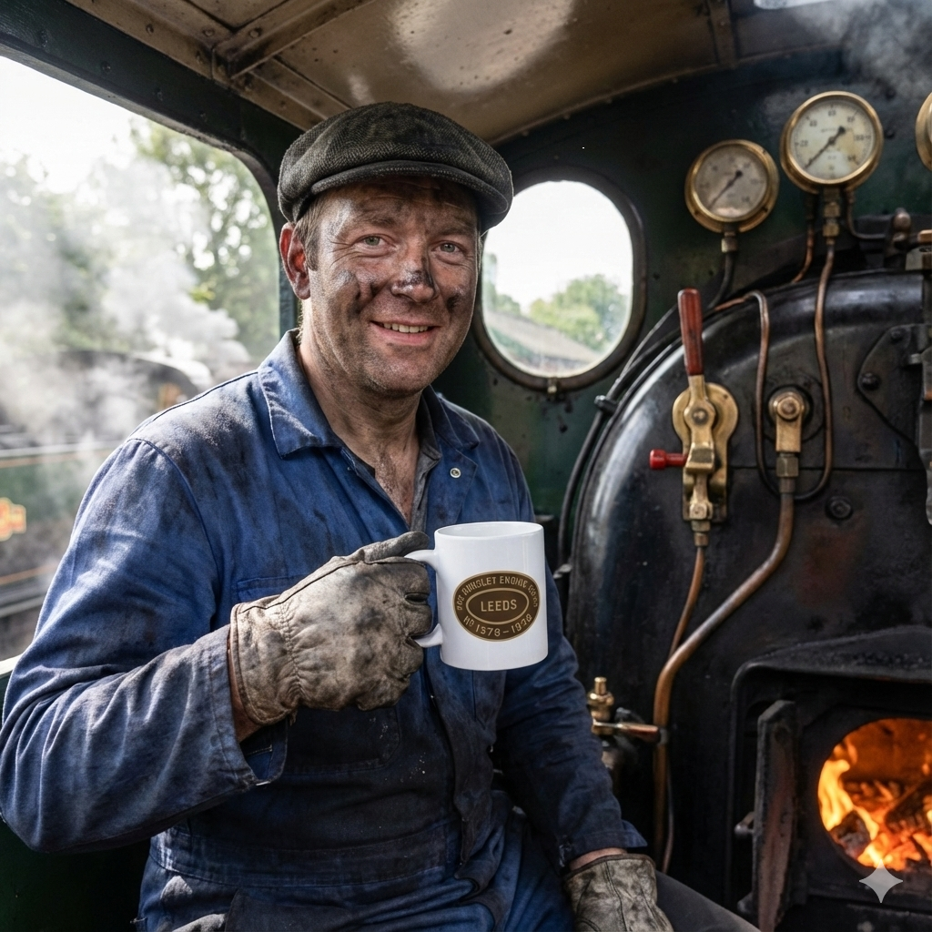 Hunslet Engine Company Inspired Ceramic Mug — Heritage Steam Train Logo (11oz, 15oz)