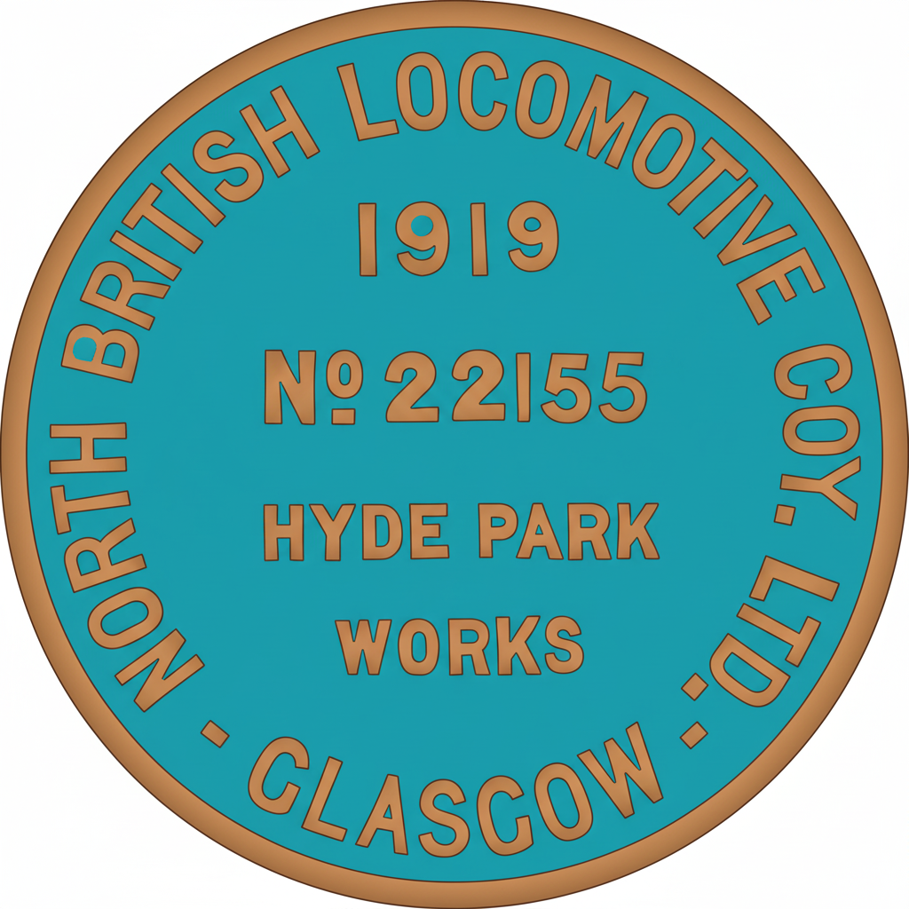 North British Locomotive Co. Builder's Plate T shirt — Glasgow Springburn | Scottish Railway Heritage Gift