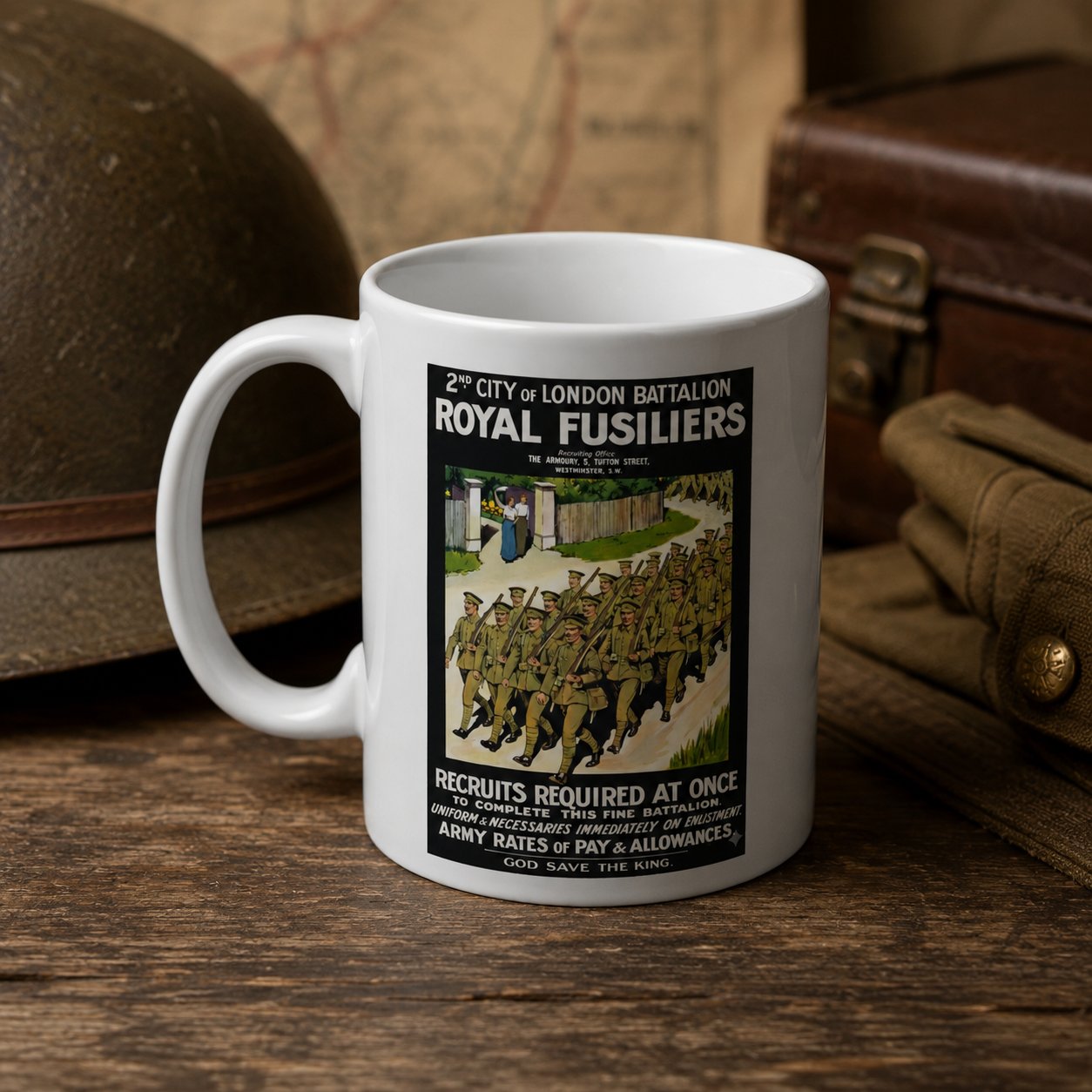 Royal Fusiliers World War I Recruitment Poster Coffee mug | British Army WW1 Military History