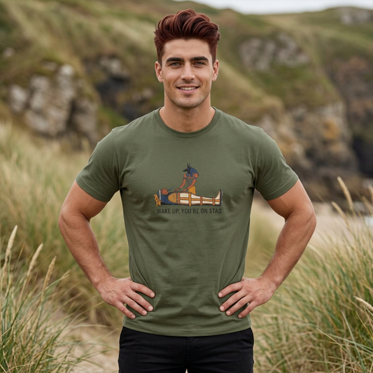 Wake up , you're on stag !  humorous Army t shirt
