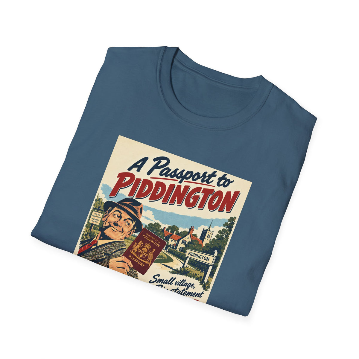 Piddington Passport Tee – The Village That Said No to Westminster | Small Village, Big Statement   Unisex Softstyle T-Shirt