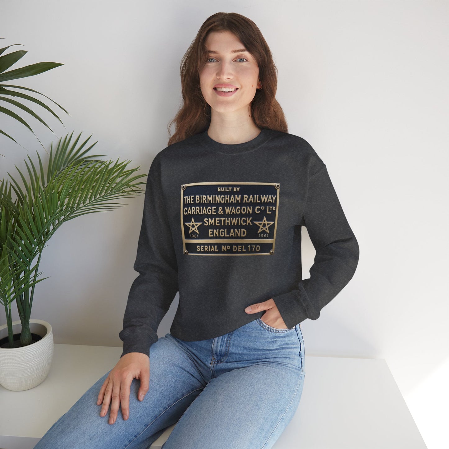 Vintage Birmingham Railway Carriage & Wagon Plaque Crewneck Sweatshirt