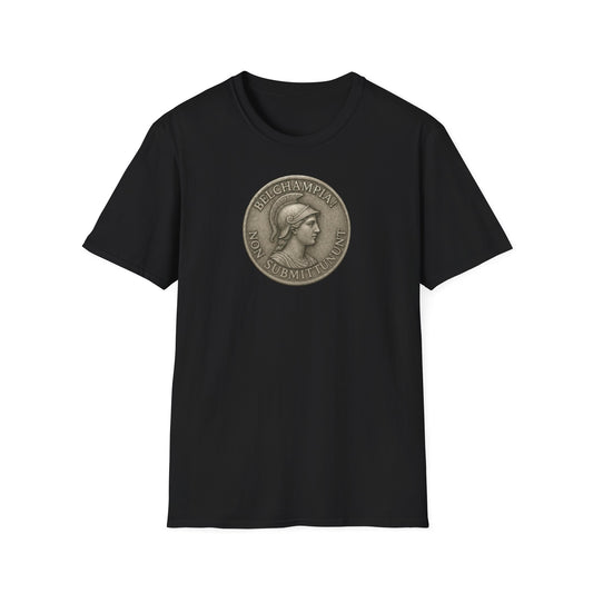 Belchampia Goddess Minerva  Unisex T-Shirt of a  Classic Medallion Design