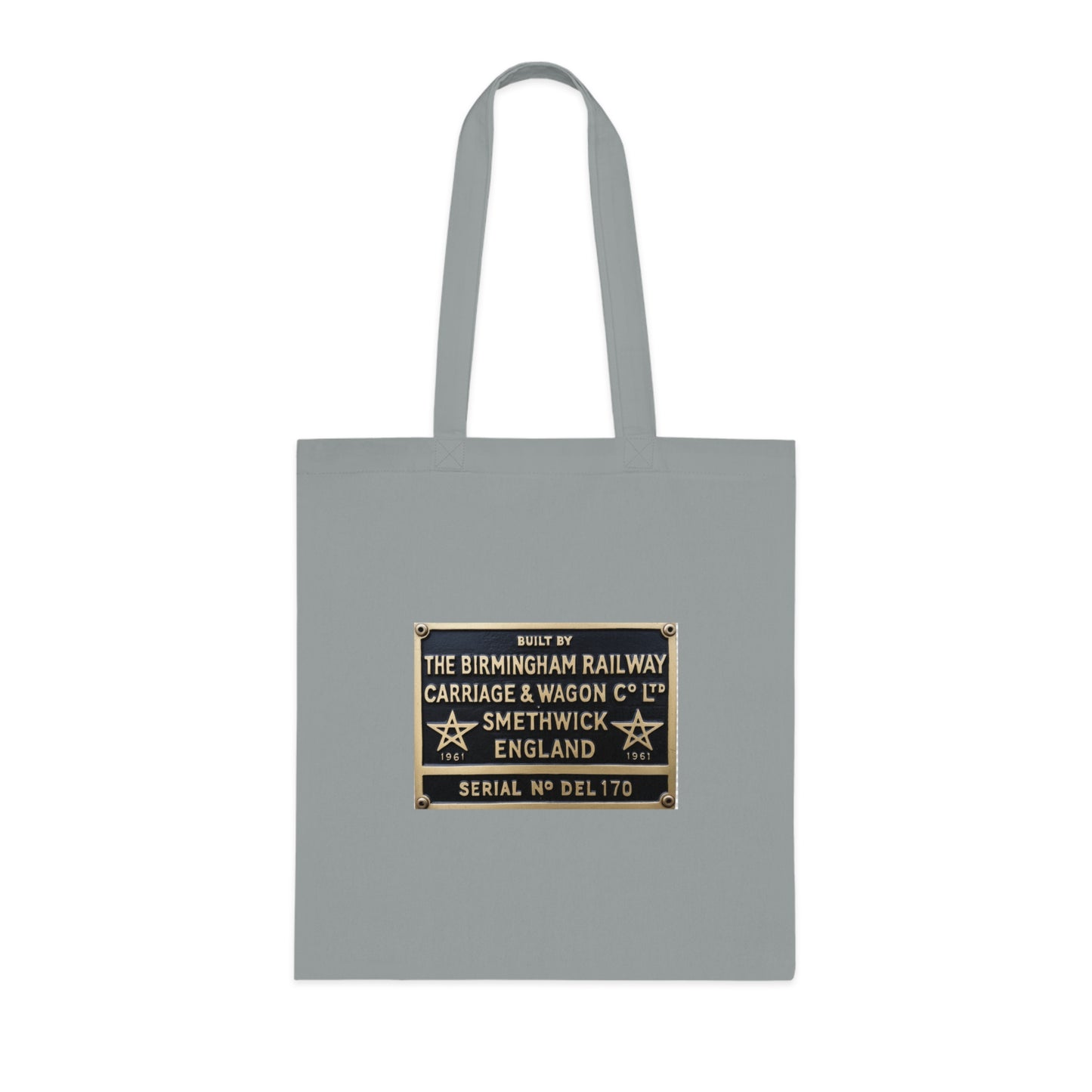 Vintage Birmingham Railway Carriage & Wagon Co builder's plate  tote bag