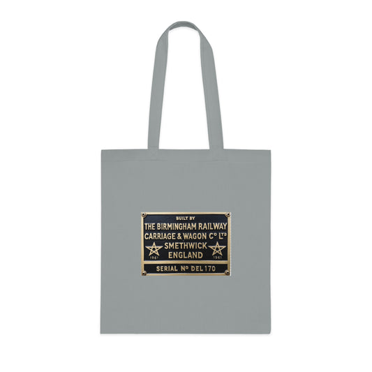 Vintage Birmingham Railway Carriage & Wagon Co builder's plate  tote bag