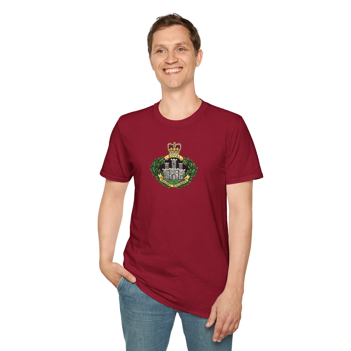 Royal Wessex Rangers – Spearhead !    Unisex Softstyle Retro  T-Shirt